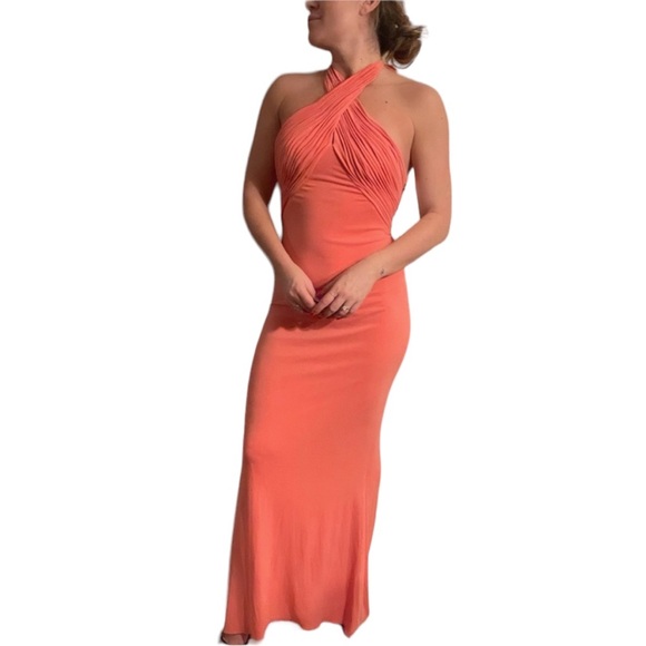 Jovani Halter Orange Gown - Picture 3 of 3